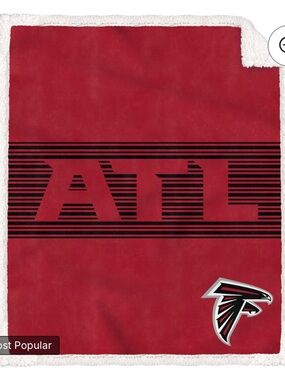 Atlanta Falcons 50" x 60" Center Stripe Sherpa Trim Throw Blanket